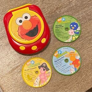 Elmo Toy CD Player and 3 Discs Sesame Street Music Toy